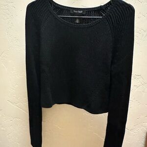 WHBM Black Cropped Sweater